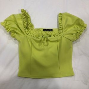 Boohoo neon green top